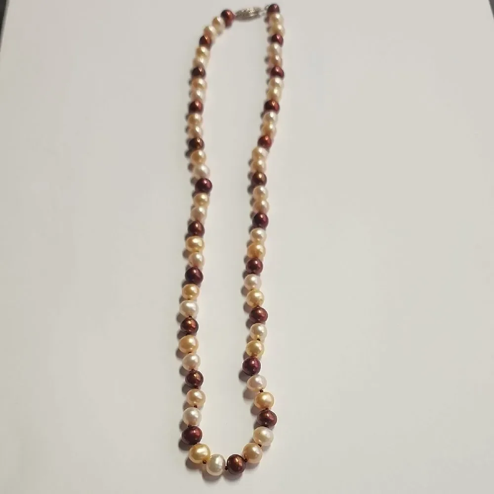 Elegant Pearl Necklace With Sterling Silver 925 Clasp